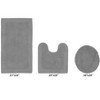 Edge Bath Rug 100% Premium Cotton Ultra-Soft Water Absorbent Tufted Solid Reversible 3 Piece Bathroom Rug Set for Machine Washable Bathmat - 2 of 4