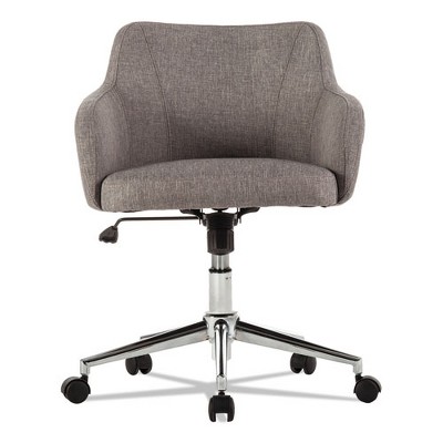 Gray Tweed Mid-Back Swivel Office Chair with Chrome Base