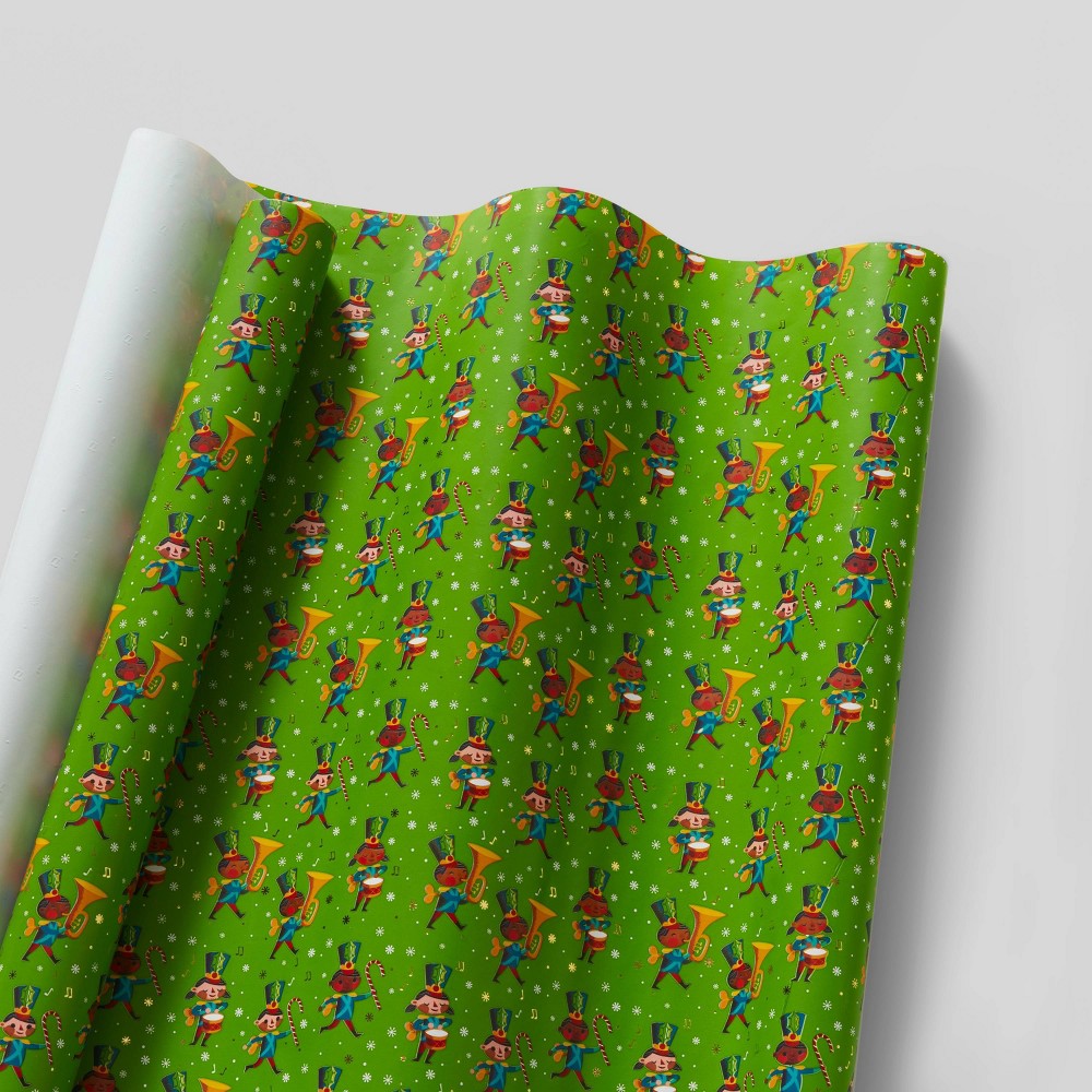 Nutcracker Band Gift Wrap Green - Wondershop