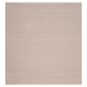 Ivory/Gray Abstract Woven Square Area Rug - (6