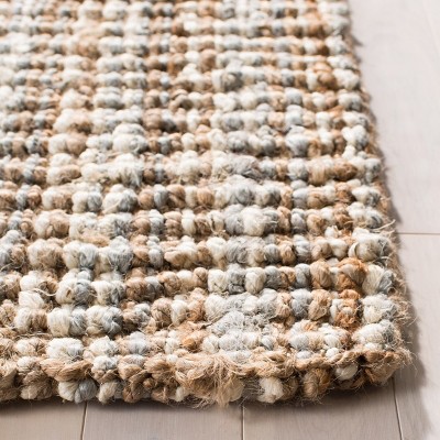 Handmade Gray and Natural Jute Area Rug, 5' x 8'