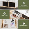 Coucheta 45.6 Inch Black Fluted Buffet Cabinet with 2 Drawers & Glass Doors - Adjustable Gold Metal Legs For Small Spaces - Modern Sideboard(white) - 3 of 4
