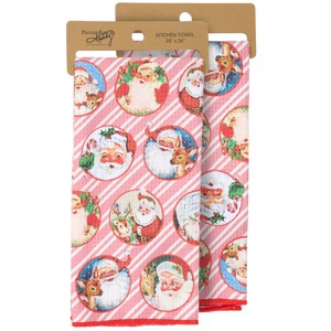 Primitives by Kathy Santa Faces Kitchen Towel - 18