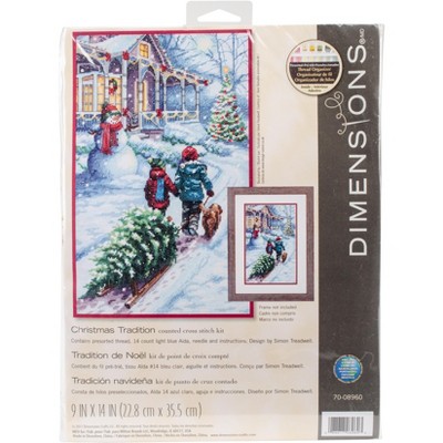 Dimensions Counted Cross Stitch Kit 9"X14"-Christmas Tradition