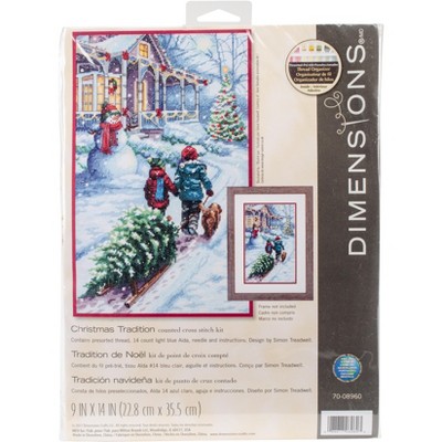 Dimensions Counted Cross Stitch Kit 9"X14"-Christmas Tradition (14 Count)