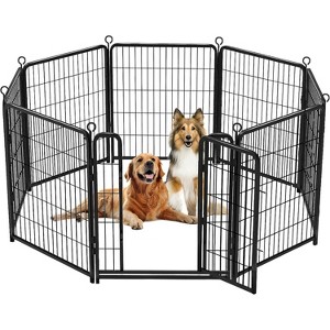 Dog Playpen for Large Medium Small Dogs, Heavy Duty Metal Dog Fence with Gate, Portable & Fold up Puppy Exercise Pen for Yard, Garden, RV Camping - 1 of 4