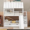 Twin Over Twin House Bunk Bed with Trundle and Slide - 3 of 4