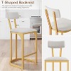 Counter Height Bar Stools, Kitchen Breakfast Bar Stools with with Armless Design, Modern Pub Chairs with Upholstered and Metal Legs, Set of 2 - 4 of 4