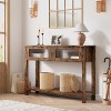 Wood Console Table for Entryway, 2-Tier Sofa Table with 2 Glass Drawers and Storage - 2 of 4