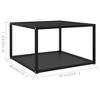 vidaXL Coffee Table End Table Living Room Accent Sofa Table Tempered Glass - 4 of 4