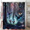 Paaaawaters 1pc Enchanting Forest Butterfly Shower Curtain - Waterproof & Mildew-Resistant - Includes Easy-Glide Hooks - 3 of 4