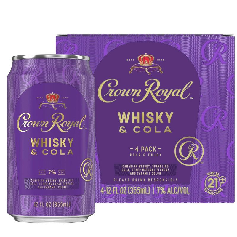 Crown Royal Whisky &#38; Cola Cocktail - 4pk/12 fl oz Cans, 3 of 7