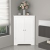 FONTOI Floor Corner Cabinet with 2 Doors & Adjustable Shelves, Narrow Cabinet Organizer for Bathroom, Kitchen, Living Room, White, 12.4"*31.89"*23.62" - 2 of 4