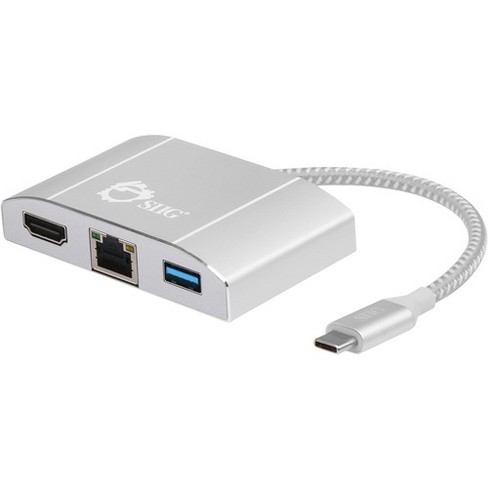 Siig Usb 3 1type C Usb C Thunderbolt 3 To Gigabit Ethernet Lan Network And Hdmi Adapter Hub With Usb 3 0 Type A Gigabit Etherent And Hdmi Output Target