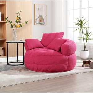 Lyngins Chenille Bean Bag Sofas for Kids and Adults,Fluffy Lazy Sofa Chairs with High-Resilience Sponge Padding for Living Room - 1 of 4