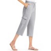 Collections Etc Drawstring Cargo Pocket Knit Casual Capri Pants - 4 of 4