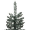 vidaXL Christmas Tree Green and white PVC and steel Slim - 4 of 4