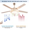 YIYIBYUS 52inch Modern 6-Speed Ceiling Fan with 3-Color LED With Remote, Gold - 3 of 4