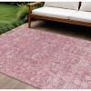 Pink Blush And Charcoal Floral Washable Indoor Outdoor Area Rug - 2 of 4