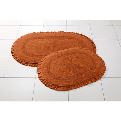 BrylaneHome Oval Ruffle Bath Rug