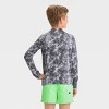 Boys' Long Sleeve Tie-Dye Rash Guard Top - art class™ Black - 3 of 3