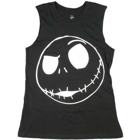 Nightmare Before Christmas Junior's Jack Skellington Muscle Tank, Lg ...