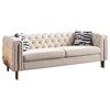 ORRD   Velvet Sofa 84.25" Cream - Modern Tufted Couch with Gold Legs for Living Room, Luxury Furniture - 2 of 4