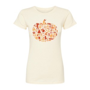 Women's - Star Wars - Fall Pumpkin Silhouette Fitted Graphic T-Shirt - 1 of 2
