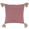 18"x18" Poly-Filled with Tufted Tassel Design Square Throw Pillow Pink - Saro Lifestyle - 2 of 3