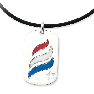 Black Bow Jewelry Sterling Silver & Enamel Embrace Hope Dog Tag Necklace, 22 Inch - 1 of 4