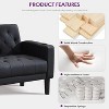 TYBOATLE Velvet Loveseat Sofa Set, 3-Piece Tufted Couch with 2 USB & Cup Holders, Small Space Furniture for Apartment, Office, Bedroom - 4 of 4