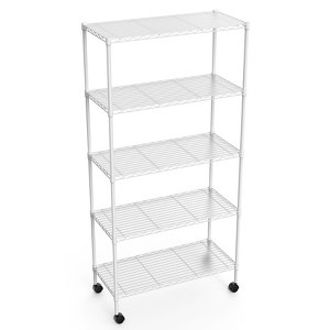 NicBex 60.00" 5-Tier Bookshelf with Wheels & Shelf Liners Bookcases for Living Room Home Office - 1 of 4