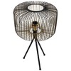 Northlight Iron Table Lamp with Wire Cylinder Shade - 19.5" - Black and Gold - 3 of 4