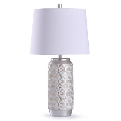 Dawley Diamond Etched Table Lamp with Tapered Drum Shade Sliver - StyleCraft