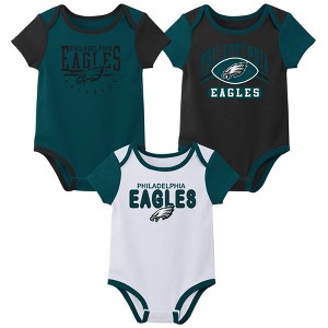 NFL Philadelphia Eagles Infant Boys' 3pk White Bodysuit - 1 of 4