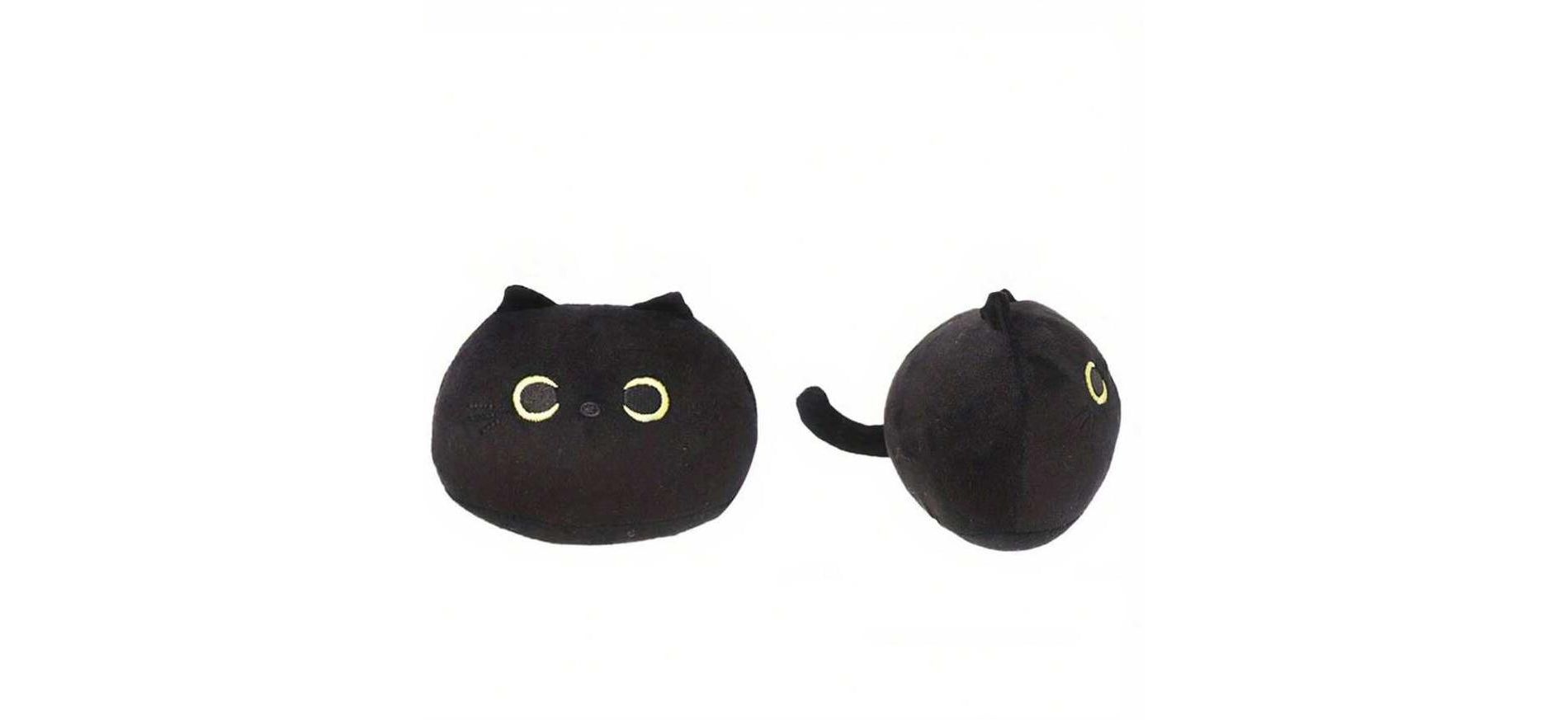 BABYYER 3.93" Black Cat Pillow, Soft Plush Toy, Cat Stuffed Animals, Cute Plush Toys, Kids Gifts For Birthday Holiday, Home&Backpack Decor