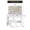 Makeup Vanity with Sliding Mirror, 3 Lighting Modes Adjustable Vanity Desk with Charging Station and Soft Cushioned Stool, 2 Drawer Modern Makeup - 2 of 4