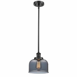 Bell - 1 Light Stem Hung Mini Pendant In Industrial Style-10 Inches Tall and 8 Inches Wide - 1 of 1