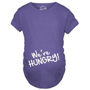 Maternity We're Hungry Funny Baby Bump Pregnancy Announcement T shirt - Crazy Dog Maternity T Shirt - 1 of 4