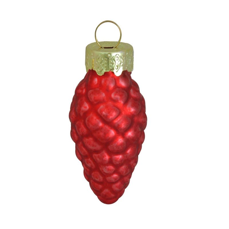 Northlight Matte Finish Glass Christmas Pinecone Ornaments - 1.75" (45mm) - Red - 56ct, 1 of 4