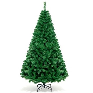 SKONYON 6ft Full Artificial Christmas Tree with 864 Branch Tips, Metal Stand, Flame-Retardant PVC, Easy Assembly, Holiday Decoration - 1 of 4