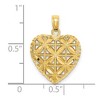 Black Bow Jewelry 14k Yellow Gold Diamond Cut Open Puffed Heart Pendant, 16mm - 4 of 4