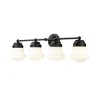 Vaughn 4-Light Vanity Light - Matte Black & Opal Glass - Nautical Industrial Charm - 2 of 4