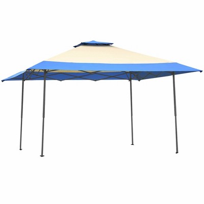 Blue and Beige 13' x 13' Pop-Up Canopy Tent with Steel Frame