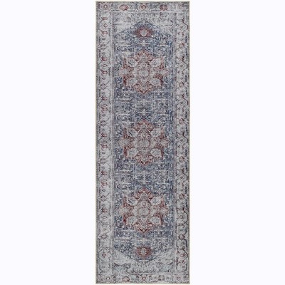 Mark & Day Wellsville 2'7"x7'10" Runner Washable Woven Indoor Area Rugs Slate: Stain-Resistant, Polyester, Traditional Style