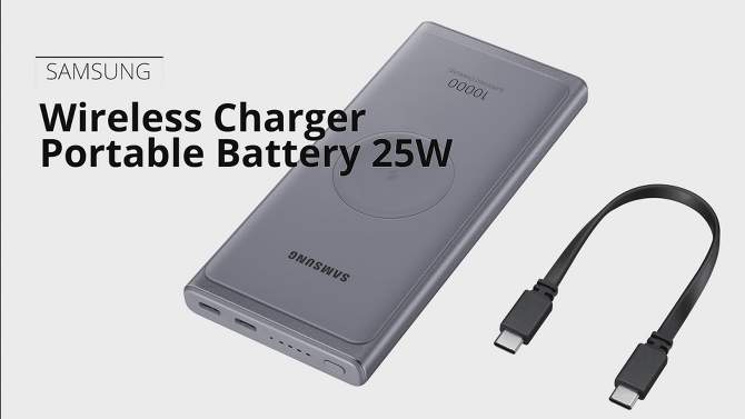 Samsung 10000mAh 25W Wireless Power Bank - Silver, 2 of 8, play video