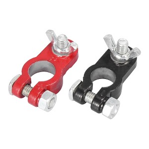 Unique Bargains Car Negative Positive Battery Post Terminal Ends Wire Cable Clamp Connectors Set - 1 of 4