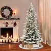 Puleo 6.5ft Pre-Lit Flocked Alaskan Fir Artificial Christmas Tree: Hinged Branches, 350 Clear Lights, Metal Base - 4 of 4