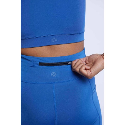 Tomboyx Workout Leggings, 7/8 Length High Waisted Active Yoga Pants With Pockets  For Women, Plus Size Inclusive (xs-6x) Chrome Blue Small : Target