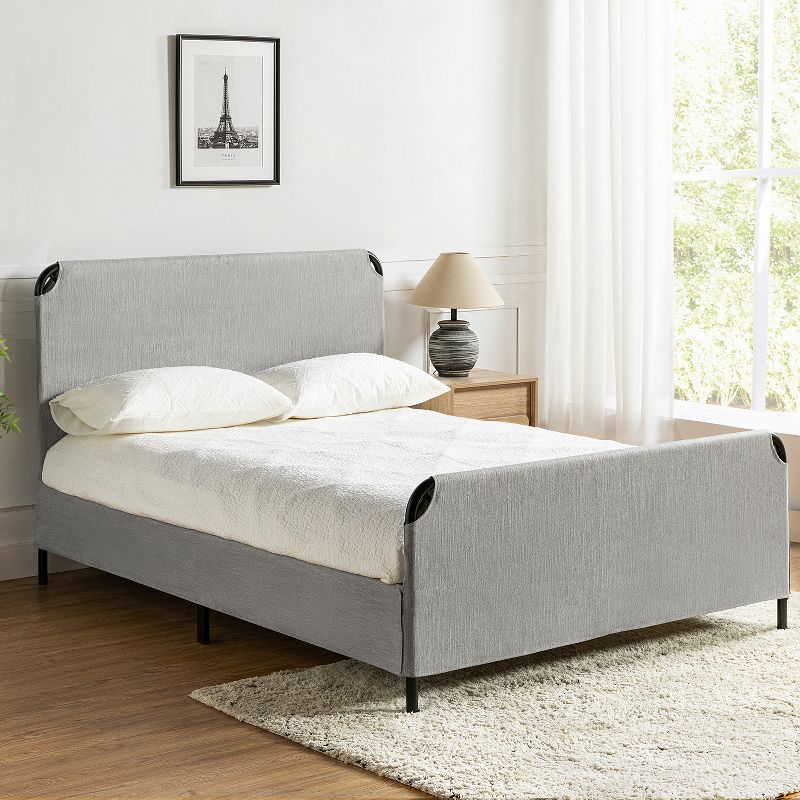 Dennis 2 Piece Contemporary Bedroom Set With Bed Skirt Metal Bed Frame |ARTFUL LIVING DESIGN, 2 of 8
